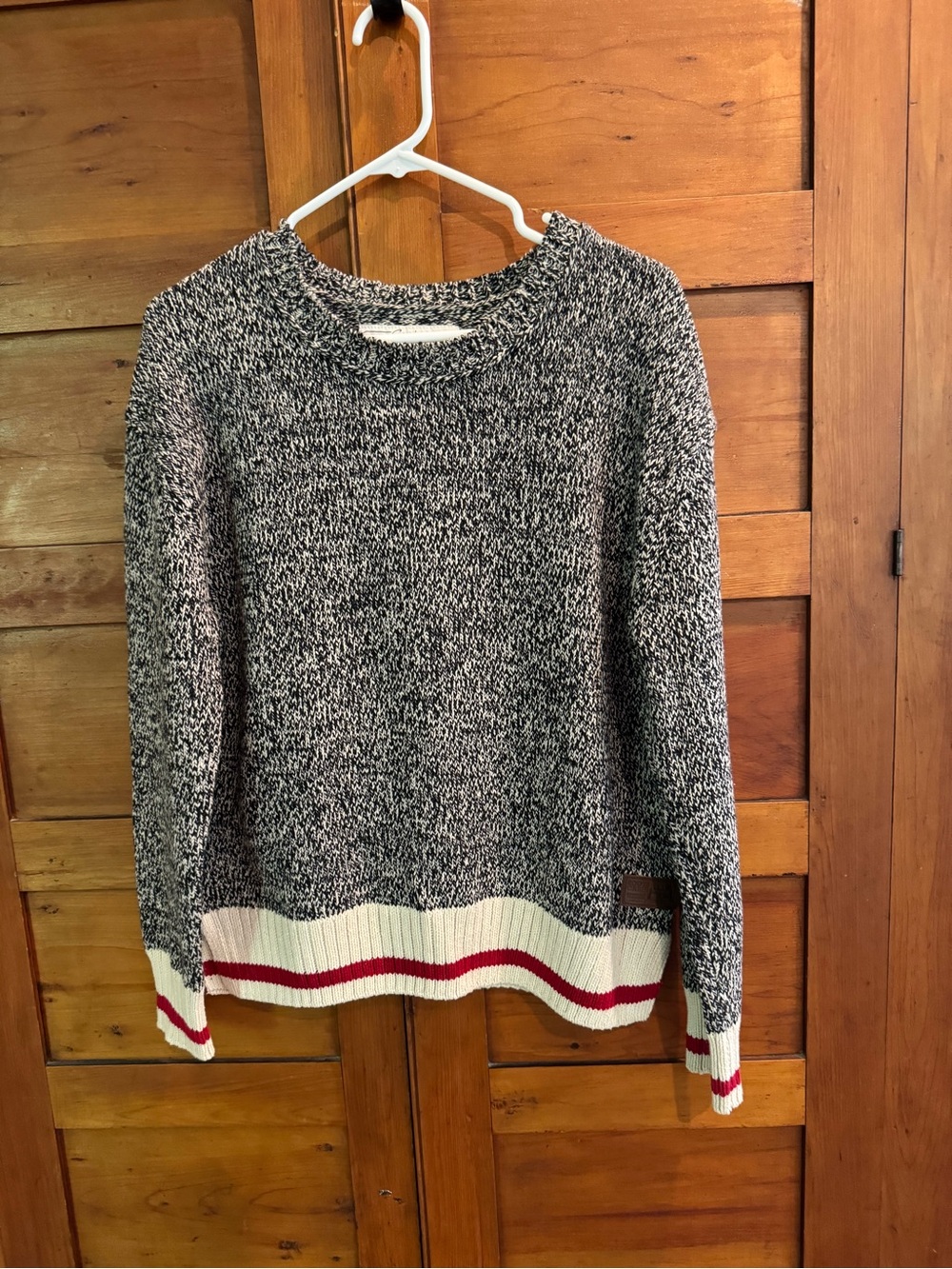 Roots Cabin Salt & Pepper Marled Knit Sweater Men's S / Women's M